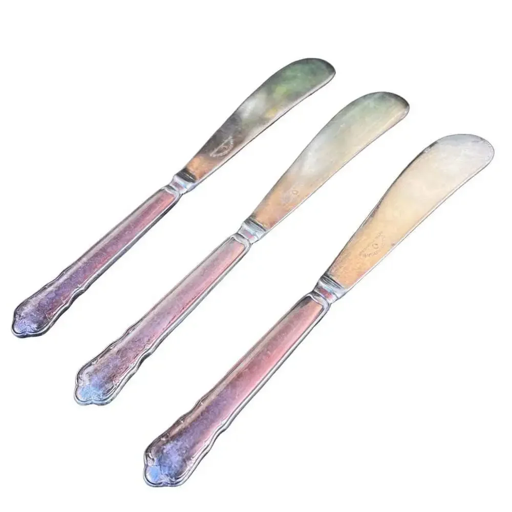 GULDSMEDS A.B. Extra Prima NS ALP Silverplate Butter Spreaders Knives Set of 3
